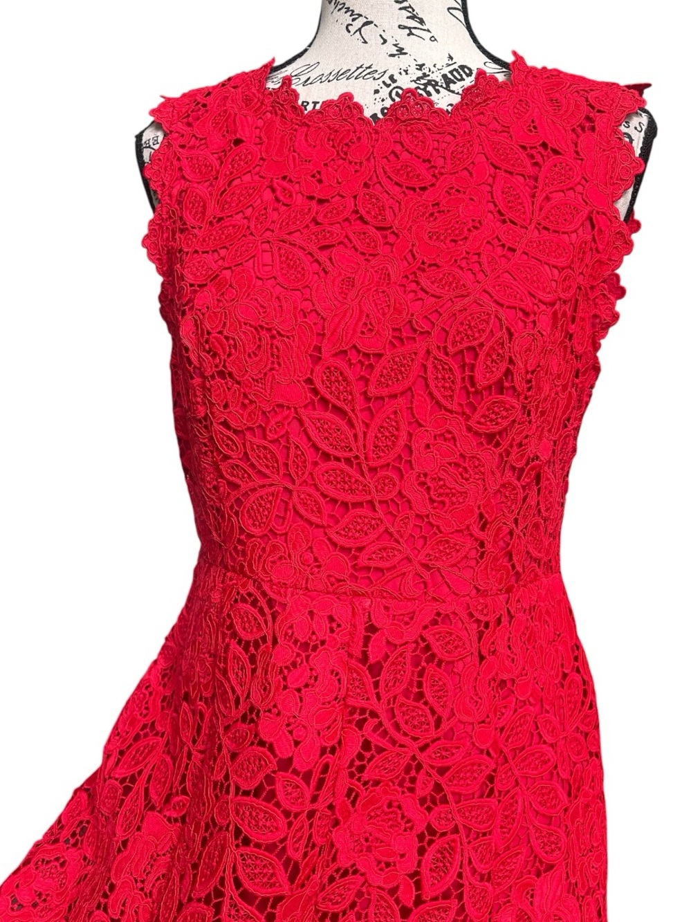 kate spade Red Floral Lace Midi Dress - Picture 3 of 11